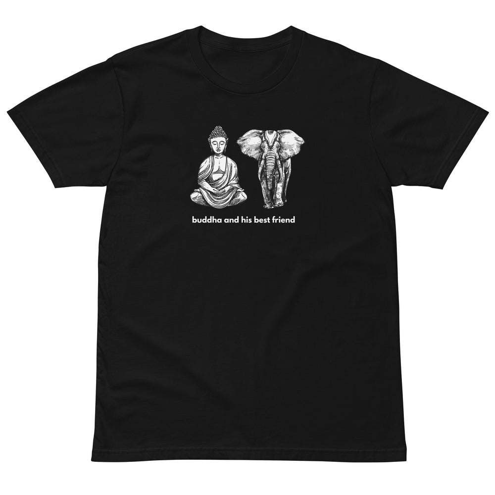 
                  
                    Buddha and his best friend | Black Unisex premium T-shirt
                  
                