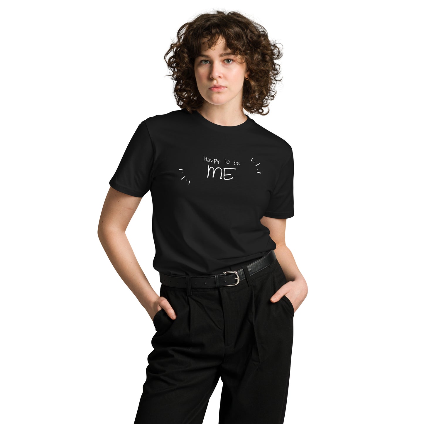 
                  
                    Happy To Be Me - black Unisex premium t-shirt
                  
                