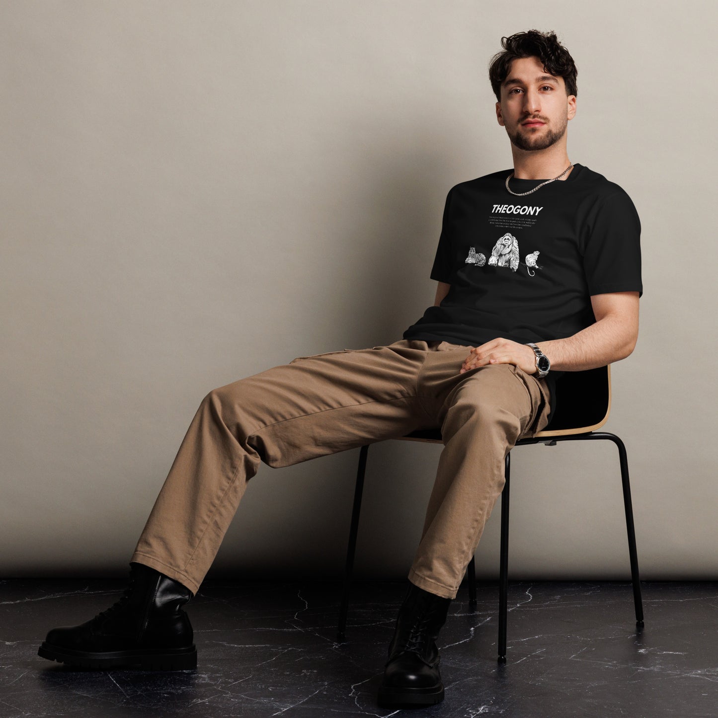 
                  
                    Black Unisex premium t-shirt | Jungle Animals Print
                  
                
