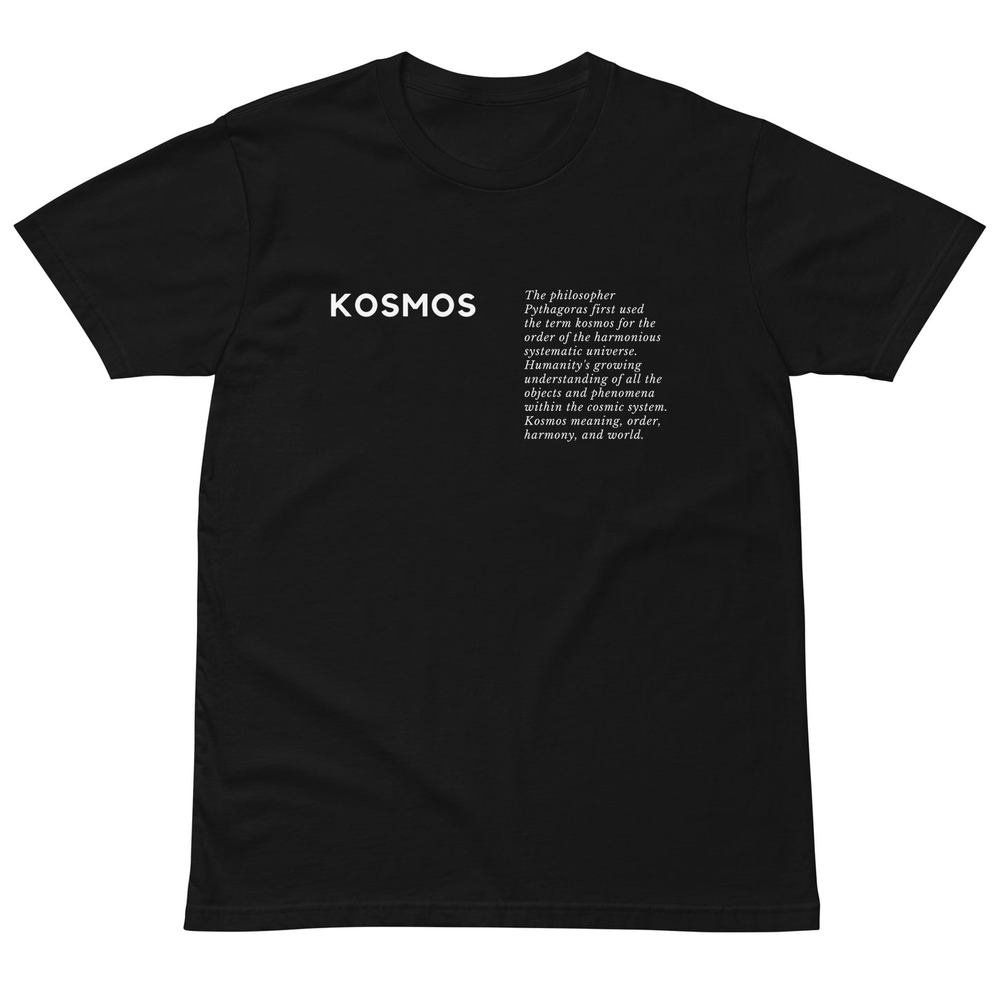 
                  
                    Kosmos Black Premium T-shirt | Comfort Meets Cosmic Style
                  
                