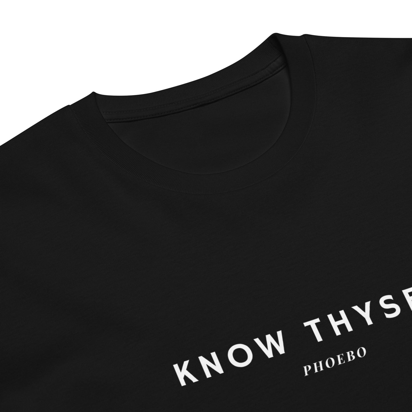 
                  
                    Black Unisex premium t-shirt | Know Thyself Print
                  
                