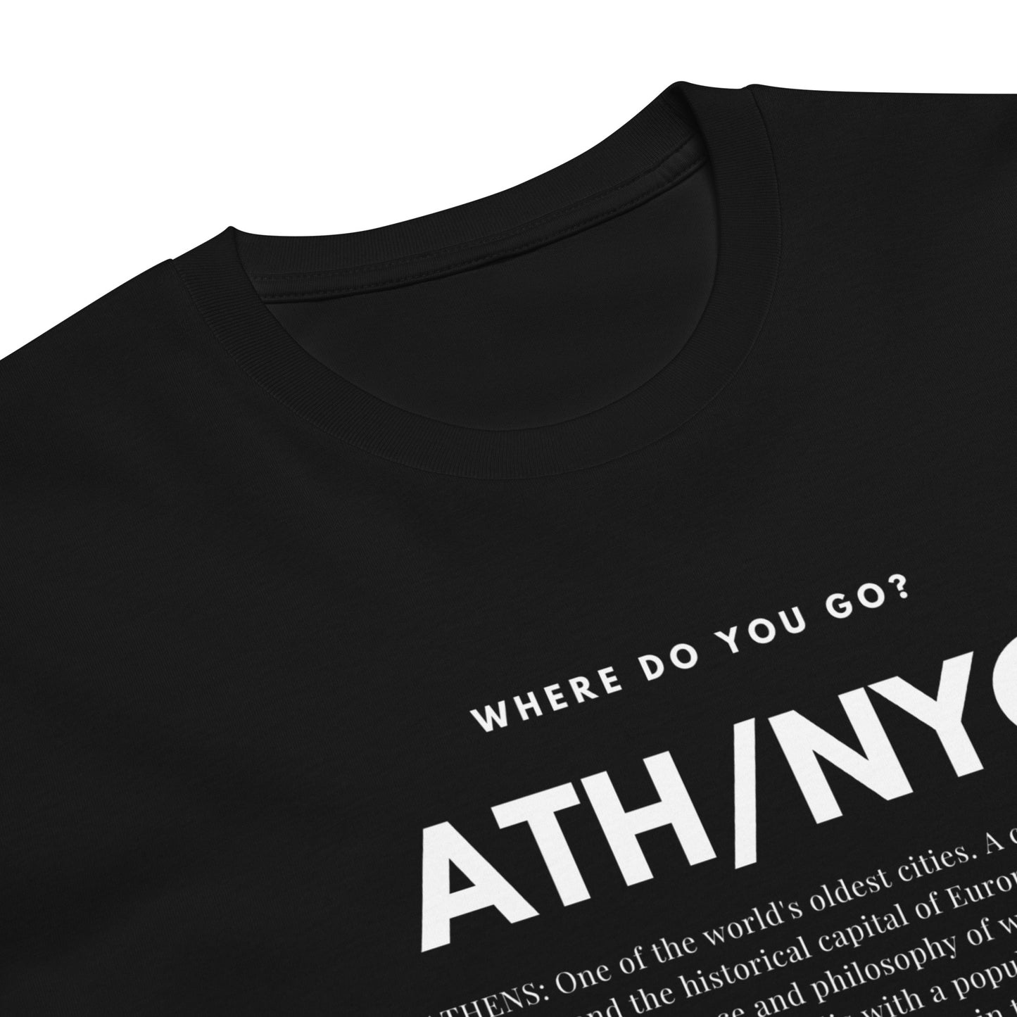 
                  
                    Unisex premium t-shirt | Athens/New York Print
                  
                