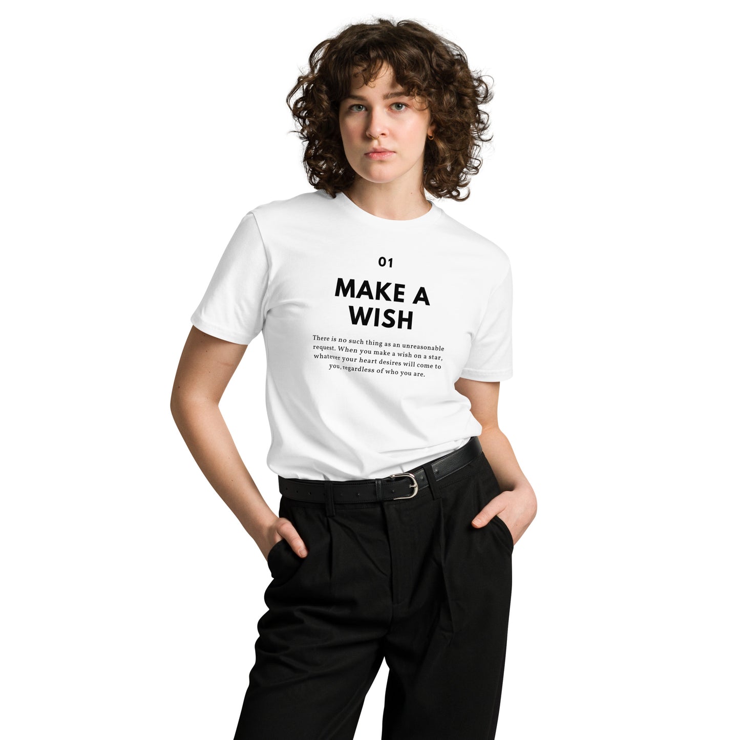
                  
                    Unisex 'Make A Wish' White T-Shirt | Inspirational, for Positive Vibes
                  
                