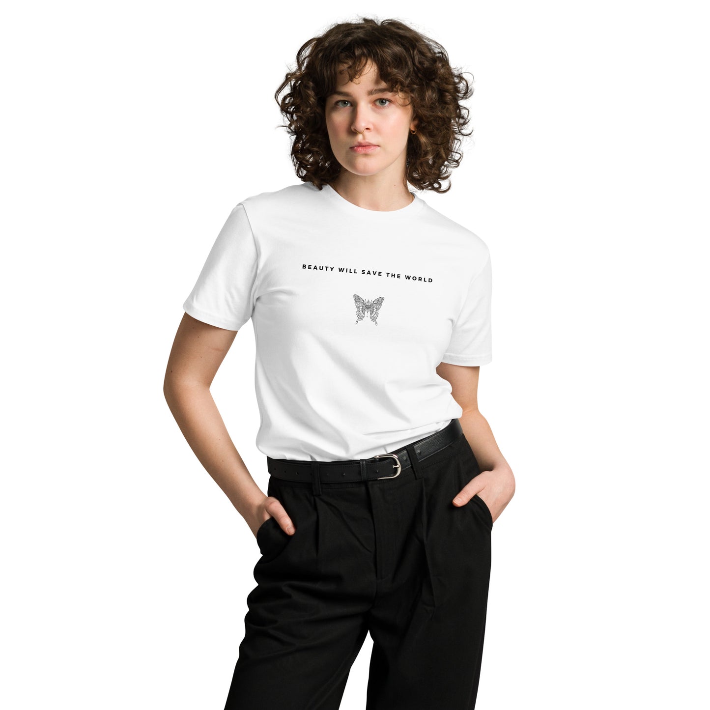 
                  
                    Unisex White premium t-shirt | Soft Fleece Comfort with Inspirational Print
                  
                