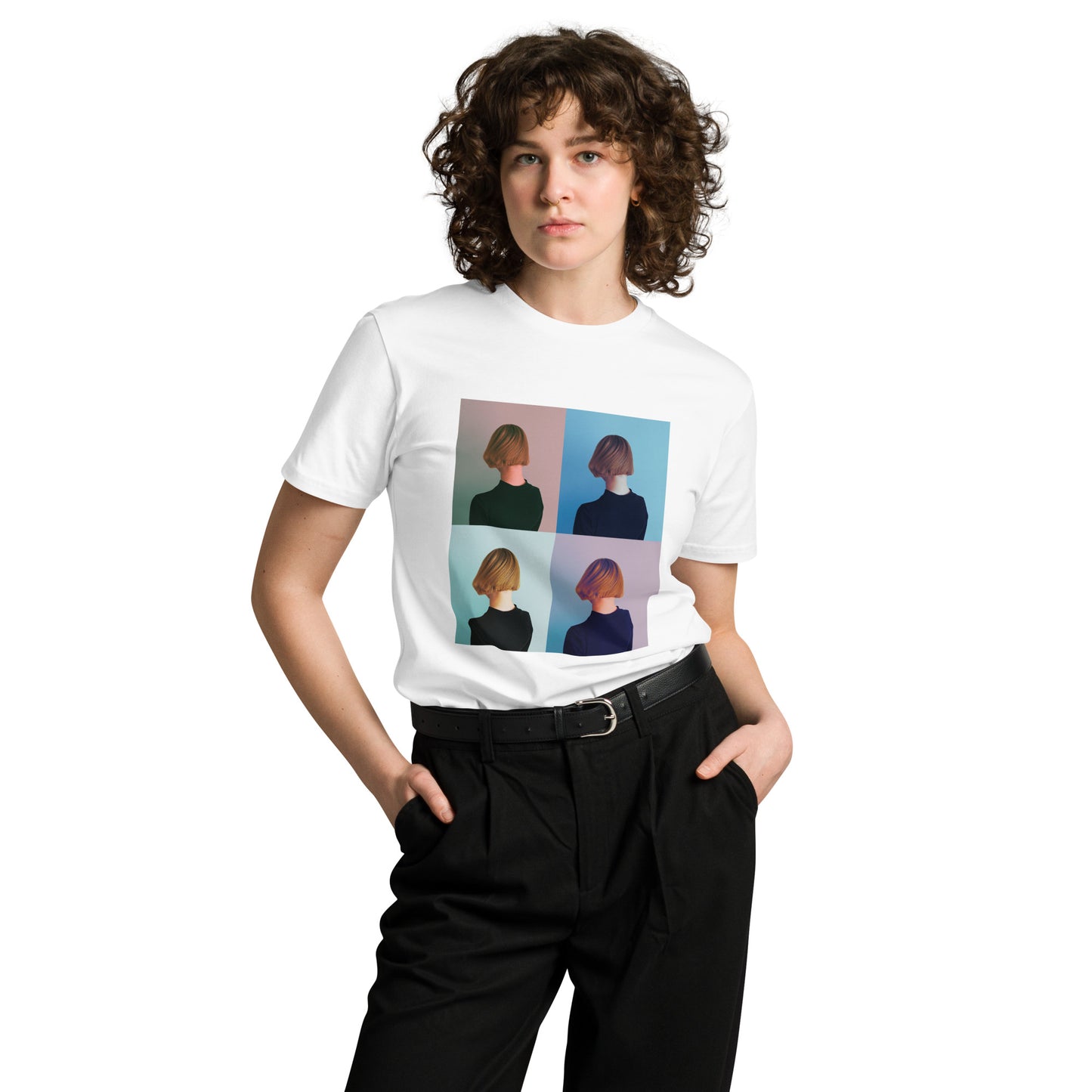 
                  
                    White Unisex T-shirt | Vibrant HEADS Print
                  
                