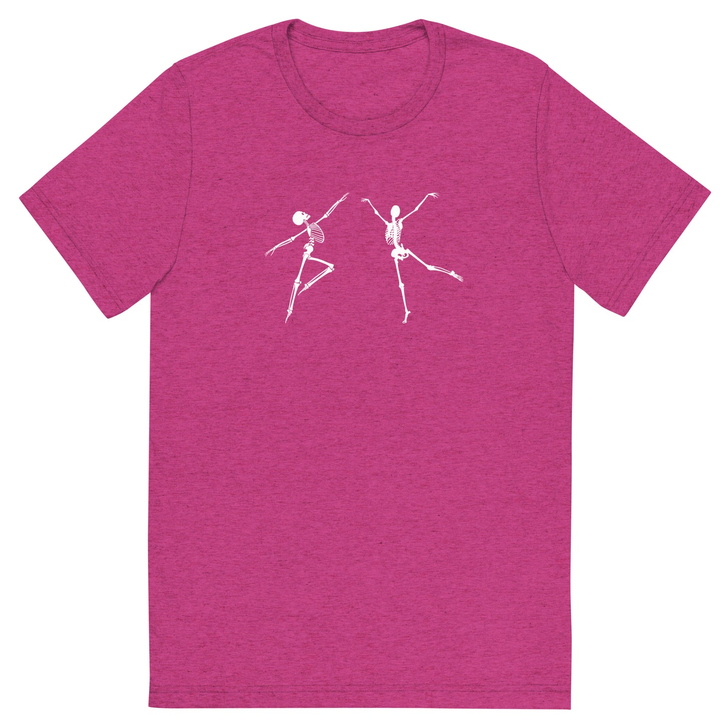 
                  
                    Vibrant Pink Short sleeve t-shirt | Dancing Skeletons Print
                  
                