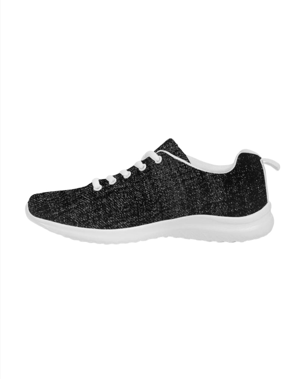 Womens Sneakers - Black And White Canvas Sports Shoes / Running