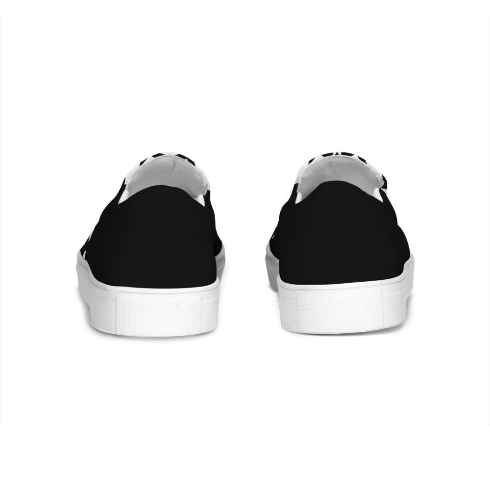 
                  
                    Womens Sneakers - Black & White Ichthys Style Low Top Slip-on Canvas
                  
                