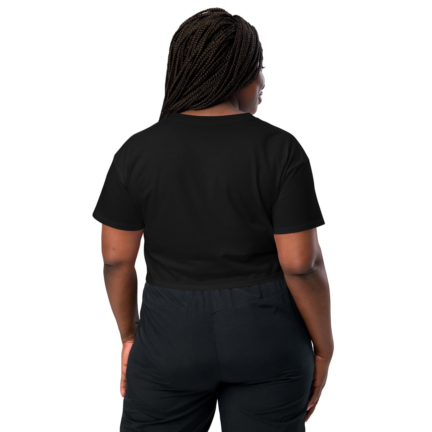 
                  
                    Black Women’s Crop Tee | Inspiring Message on Beauty Saving the World
                  
                