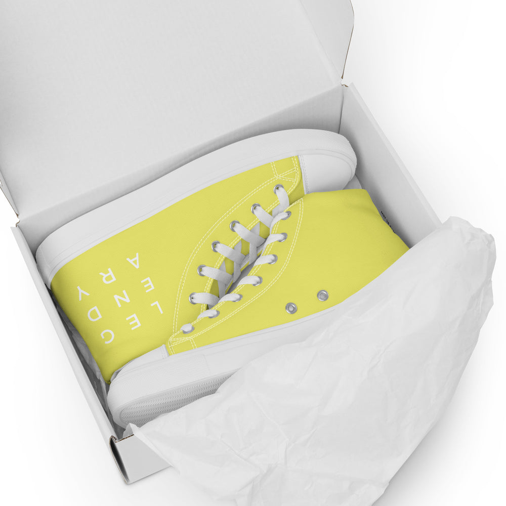 
                  
                    Vibrant Yellow Women’s high top canvas shoes | Fun & Stylish
                  
                