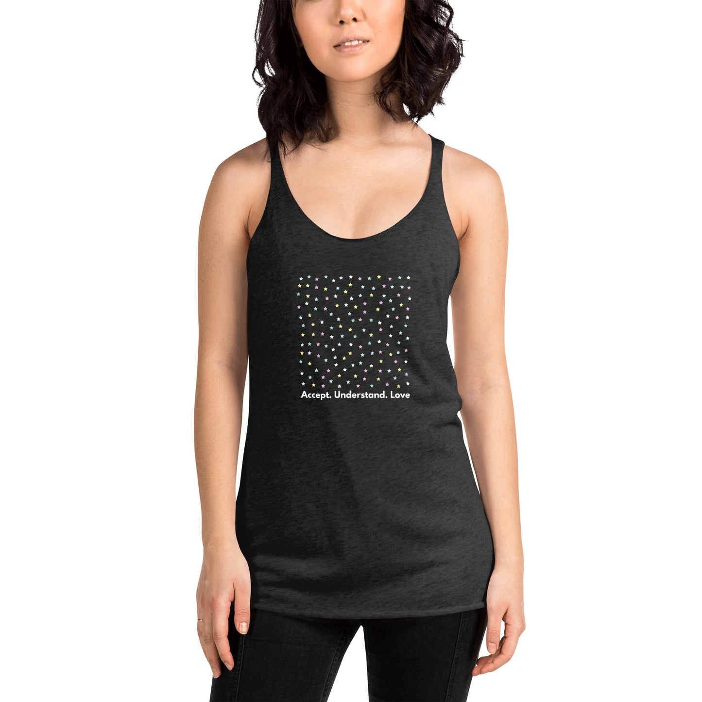 
                  
                    Colorful Stars Women's Racerback Tank | Fun and Vibrant Essential
                  
                