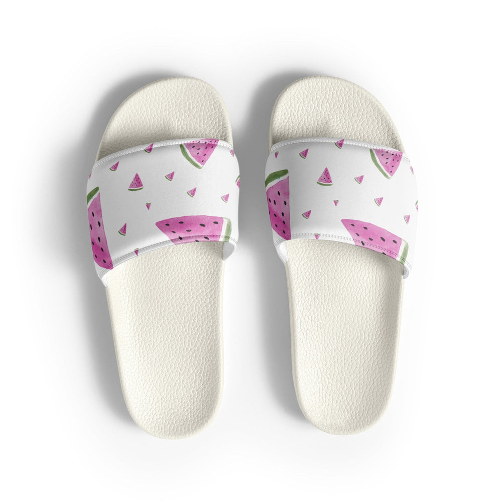 White Watermelon Print Women's slides | Fun and Stylish