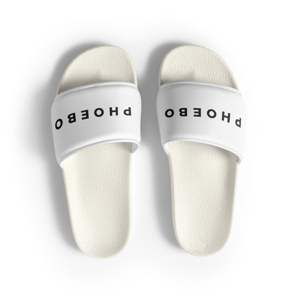 
                  
                    Phoebo White Women's slides | Black Print
                  
                