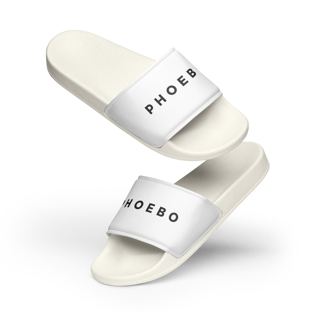 Phoebo White Women's slides | Black Print